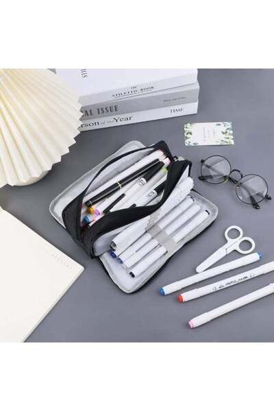 Axpeih Large Capacity Pencil Case, Holds 40 Pens Multi-Layer Pen Bag with Dou...