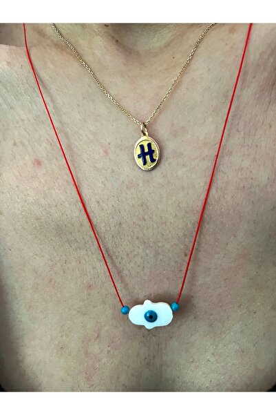 Hoop jewelery Sea Shell Red String Evil Eye Necklace
