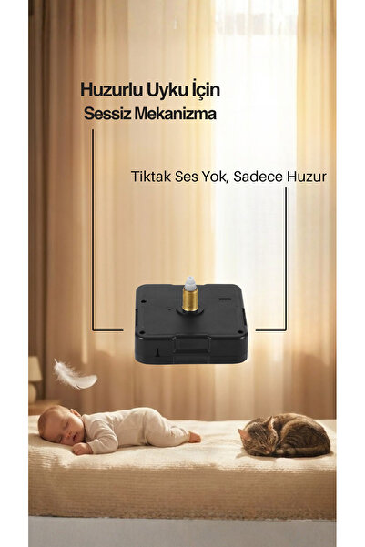 AA Shop Dekoratif Baskılı Ahşap Botanik Desenli Duvar Saati Sessiz Akar Mekanizmalı Modern Çiçek ve Yaprak 822