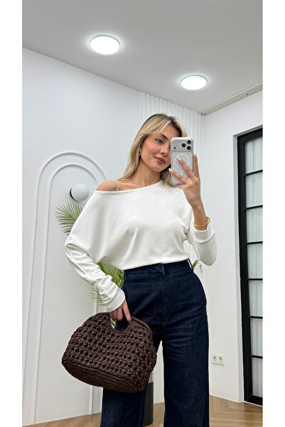 R-Style Kayık Yaka Modal Bluz