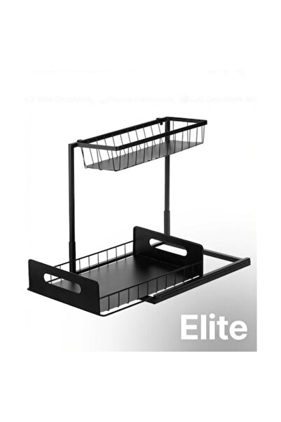 Elite Raft metalic glisant cu suport, Organizator sub chiuvetă, Coș metalic c...