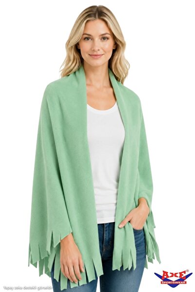 AXE SPORTSWEAR Winter Tassel Detailed Fleece Shawl Shoulder Shawl