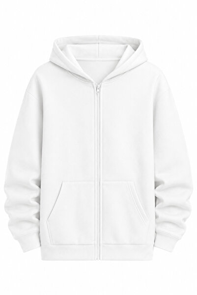 Grafftee Clothing Unprinted Relaxed Unisex Zippered Hooded Sweatshirt Cardigan