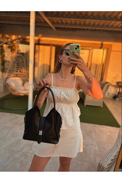 Kilit Detay El Omuz ve Çapraz Çanta