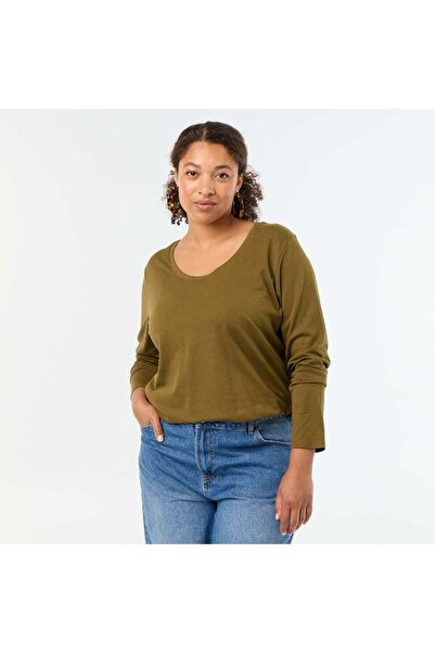 KIABI Long-Sleeved Round Neck T-Shirt Green