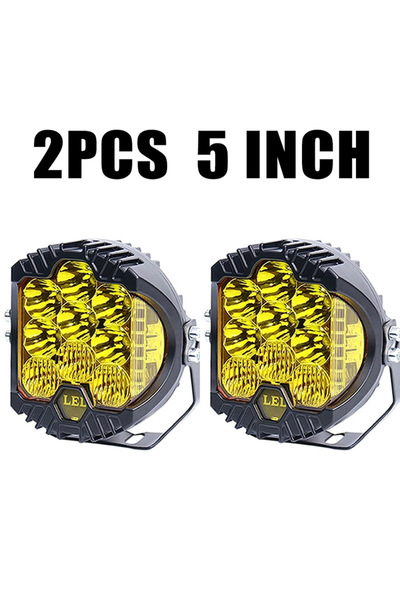 Choice مصباحان LED رياضيان للسيارات مقاس 5 بوصات باللون الأصفر لسيارات لادا ل...