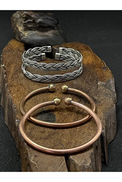 zadenza gold 4 Pieces Pure Copper Bracelet 100% Copper Bracelet Handmade Copp...