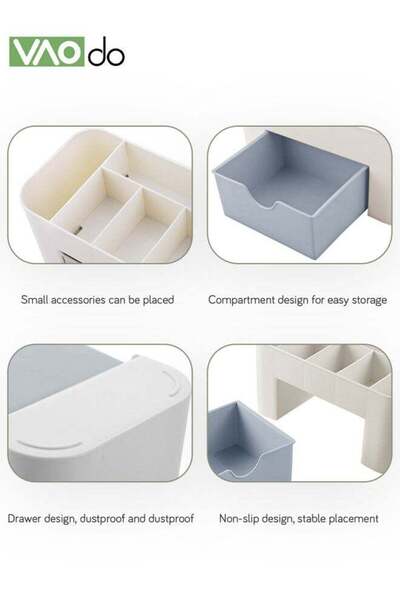 VAODO Cosmetic Storage Box Office Desktop Storage Multifunctional Jewelry Storage Box with Drawers