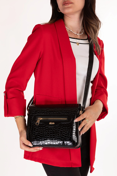 Gondol Women's Stylish Daily Bag Ald.2808 Black Croco