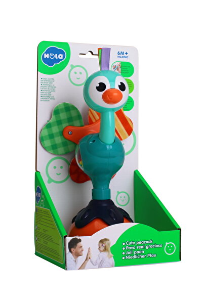 Jucarii Bebe BABY TOY WITH SUCTION CUP - PEACOCK