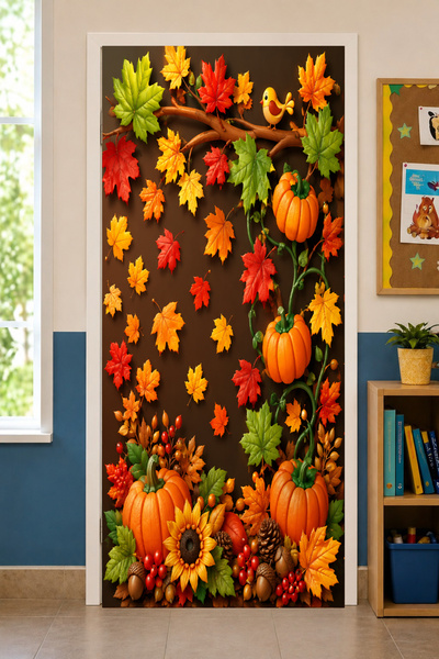 PROMISEBACKDROP2 190x75cm Husă elastică pentru ușa sălii de clasă, tematică d...