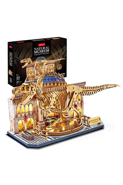 Cubic Fun Puzzle 3D cu LED muzeul T-Rex 262 piese