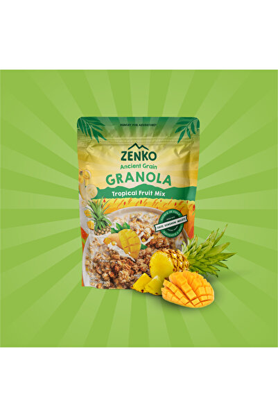 Zenko Superfoods جرانولا الحبوب الأصلية بنكهة الفواكه الاستوائية 285 جرام علب...