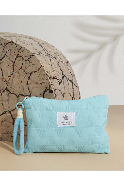REDTAG Women Blue Quilted Cosmetic Pouch