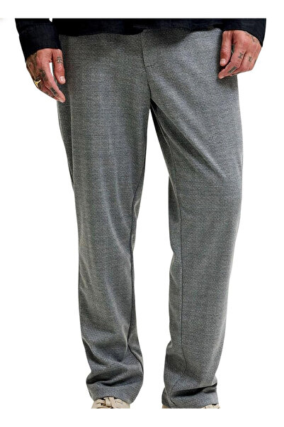 Jack & Jones Gri Erkek Prince de Galles Chino Pantolon 12298647 JPSTOLLIE DEV...