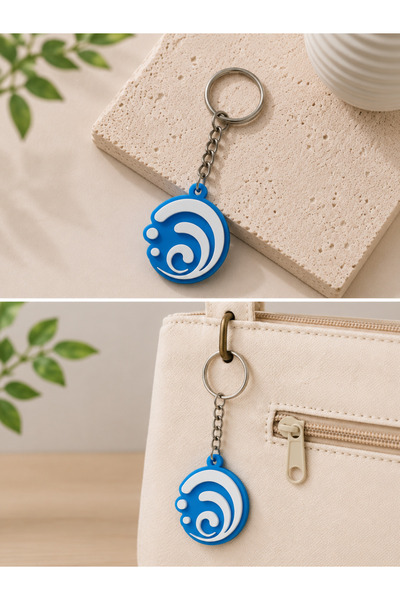 keysa Genshin Impact Keychain 3D Printing Game Accessory Element Symbol Keychain