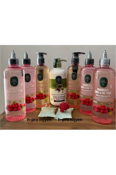 Eyüp Sabri Tuncer Raspberry Hair Tonic 500ml 4 Pcs, Shampoo 500ml 2 Pcs, Hair...