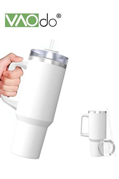 VAODO 40 OZ Tumbler with Handle and Straw, Reusable Stainless Steel Water Bot...