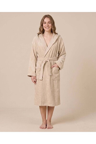 REDTAG Beige Hooded Bathrobe Large 114cm
