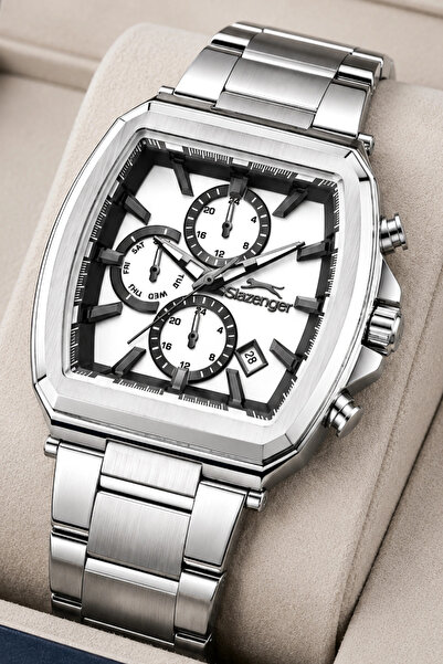 Slazenger Functional Steel Cord, Steel Case Men's Wristwatch Bracelet Gift Si...