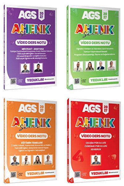 Yediiklim Yayınları Yediiklim 2027 AGS Ahenk Serisi Video Ders Notu Seti 4 Kitap