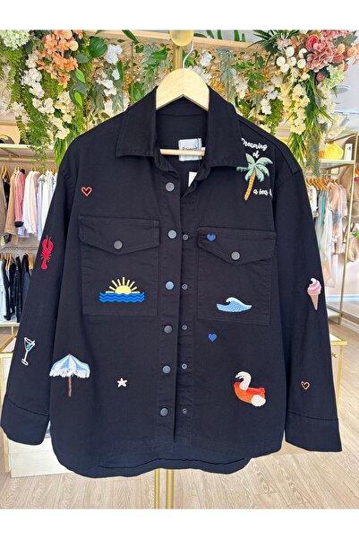MOONSTONE NAKIŞLI DENİM CEKET