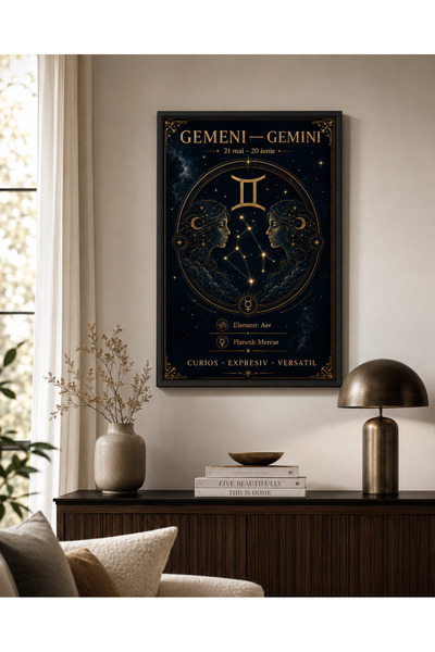 Miutic Print Studio Tablou Zodia Gemeni – Gemini, Tablou Zodiacal Decorativ