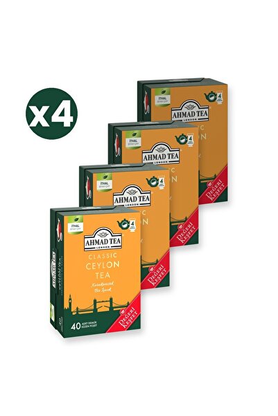 Ahmad Tea Klasik Ceylon Tea Demlik Poşet Çay 40x2 G 4'li Ekonomik Paket – Top...