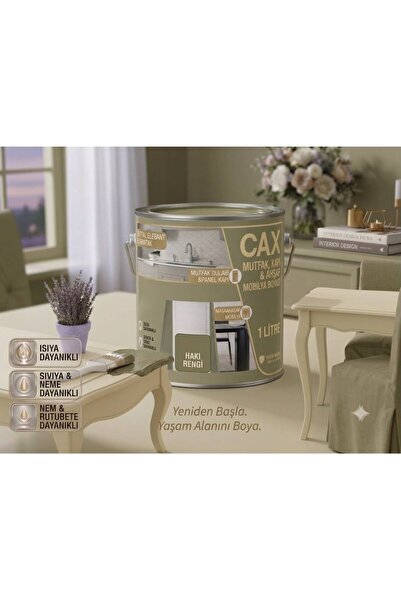 caxcolors CAX Ahşap Ve Mobilya Boyası 1 Litre - Masa, Sehpa, Mutfak Dolabı Ve...