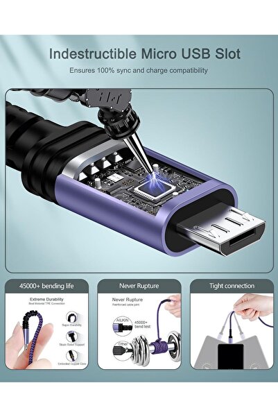 UrbanX URBANNX Micro USB Charging Cable, 1.83m Android Charger Cord Fast Char...