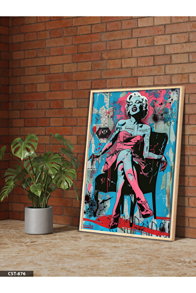 Evinemoda Marilyn Monroe Pop Art One Piece Wooden Framed Painting