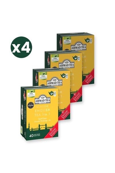 Ahmad Tea Klasik English Tea No.1 Demlik Poşet Çay 40x2 G 4'li Ekonomik Paket...