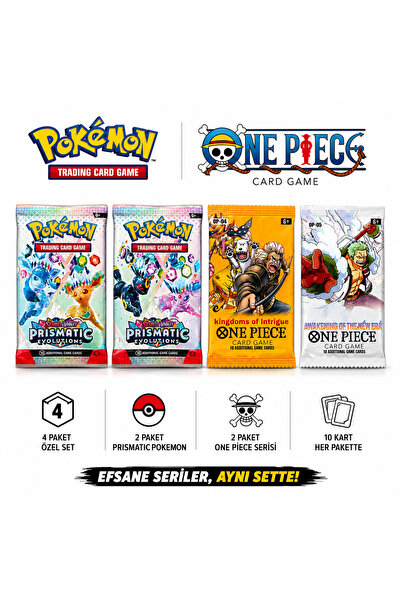 CANTEX TECH Pokemon Prismatic Evolutions and One Piece Op Series 4 Pack