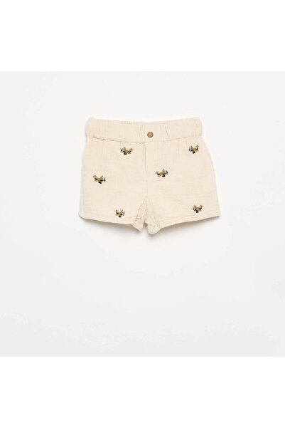 KIABI Short Cotton Gauze Shorts Beige
