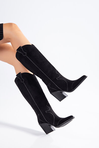 MS SUGAR SHOES Women's Western Cowboy Boots Pointed Toe Contrast Stitching De...