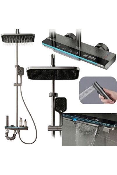 Infiniteea Digital Smart Shower Column, Adjustable Height 80-120cm, LED Tempe...