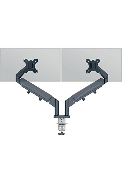 Ergo Yerden Tasarruf Sağlayan, Bilgisayar ve Laptop için İkili Monitör Kolu, 65370089, Gri | T