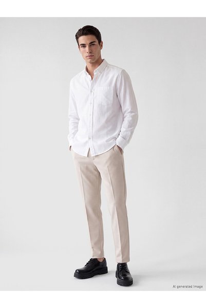 LC Waikiki Nevavm Farkıyla Lcwaikiki Classic Beige Interlock Straight Narrow & Slim Narrow Leg Men's Chino Pants