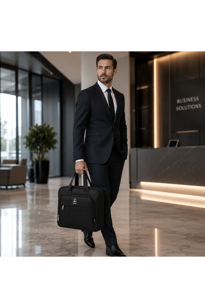Alessandro DESIGN Geanta business laptop ASTANA, 40x20x30cm, Oxford, Negru