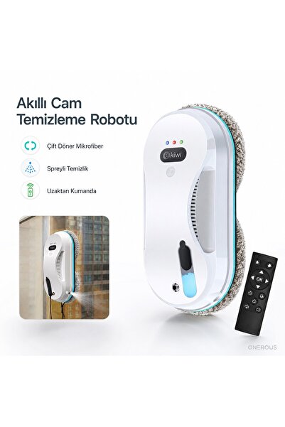 Kiwi Uzaktan Kontrollü Akıllı Pencere Temizleme Robotu, 3 Çalışma Modu, Sıvı ...
