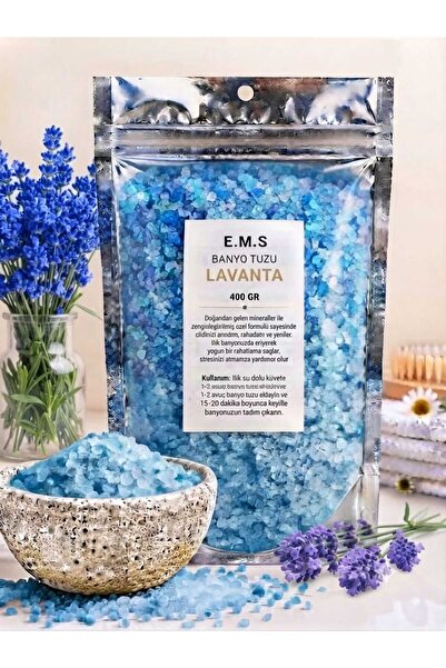 E.M.S AVM 400 Gr Lavender Scented Bath Salt Bathtub & Jacuzzi Salt Manicure &...