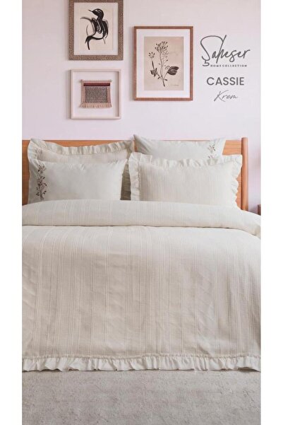 Şaheser Home Collection Cuvertură de pat dublă Cassie Crem