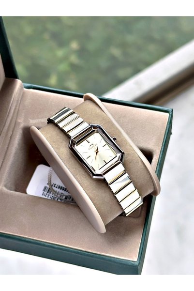 Slazenger Special Design Silver-Gold Color 3 Atm 24 Months Warranty Steel Strap Women's Wristwatch 2621Slz
