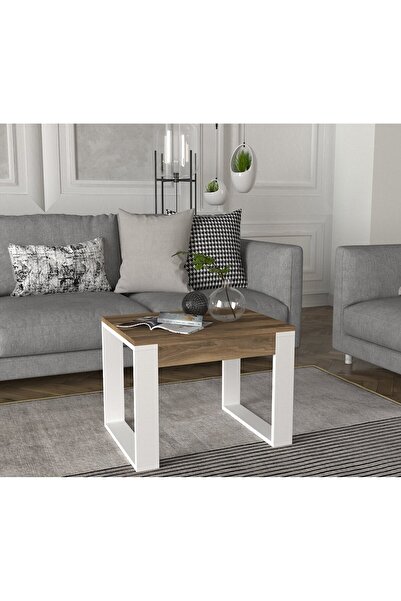 Dekorister Arda Orta Sehpa 60 x 45 Beyaz-Ceviz