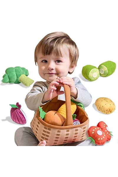 TUMAMA KIDS مجموعة لعب سلة خضروات مخملية من توماما، العاب خضروات محشوة، العاب...
