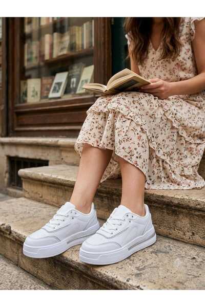 MÜJERİL'S Rapid Women's Casual Sneaker Shoes High-Sole Sports Shoes Lace-Up S...
