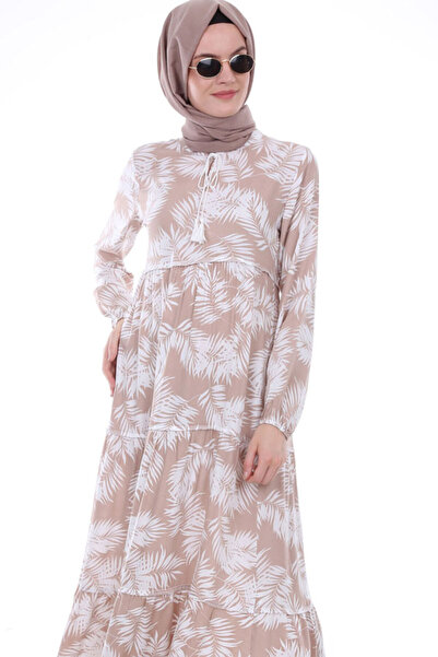 Merterium Women's Long Hijab Dress 1002 - Beige