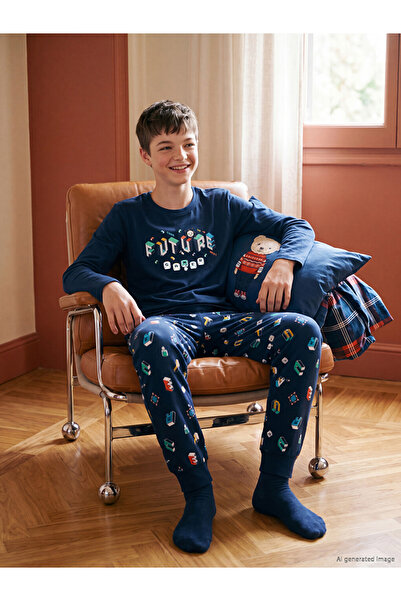 LC Waikiki Crew Neck Printed Boys' Pajama Set