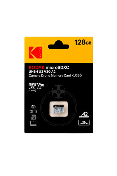 Kodak 128GB Micro SD UHS-I U3/V30/A2 Drone İçin KU390