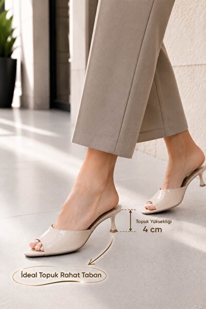 Ayakkabı Consept Women's Ideal Heeled Slippers Open Toe Pointed Toe Stylish D...